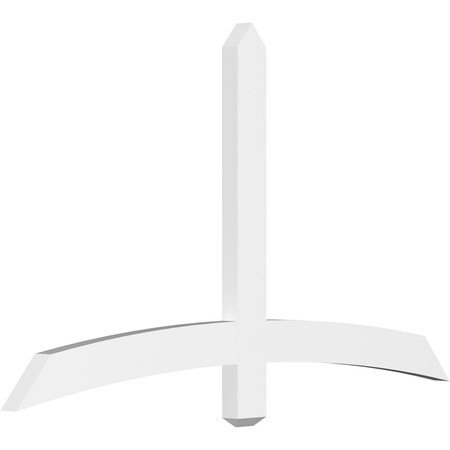 Ekena Millwork Bellingham Architectural Grade PVC Gable Bracket, 60"W x 35"H x 2"D x 4"F, 14/12 Pitch GBP060X35X0204BEL00
